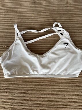 Gymshark White Strappy Cross-Back Sports Bra